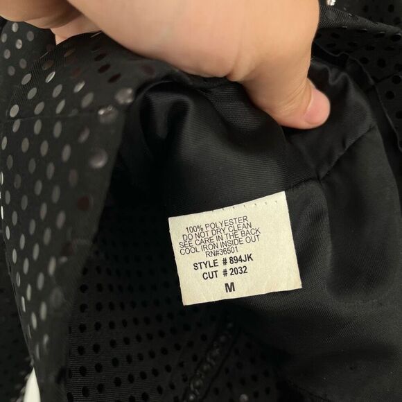 Mesmerize Zip Up Jacket Sparkly Sequin Collared Long Sleeve Black Womens Medium - Picture 4 of 8